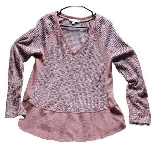 Eri + Ali Sweater Mauve Color V Neck Sz M Very Soft